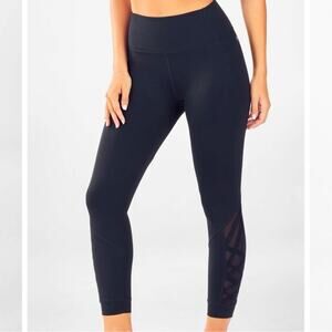 FABLETICS Black PowerHold Dynamic High-Waisted Lattice 7/8 Active Legging Size S